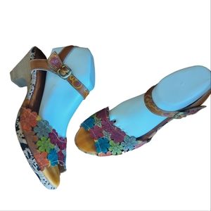 L'ATISTE Multicolor Floral Sandals